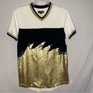 Men’s Gold/White Smith & Graham T-shirt Size Medium